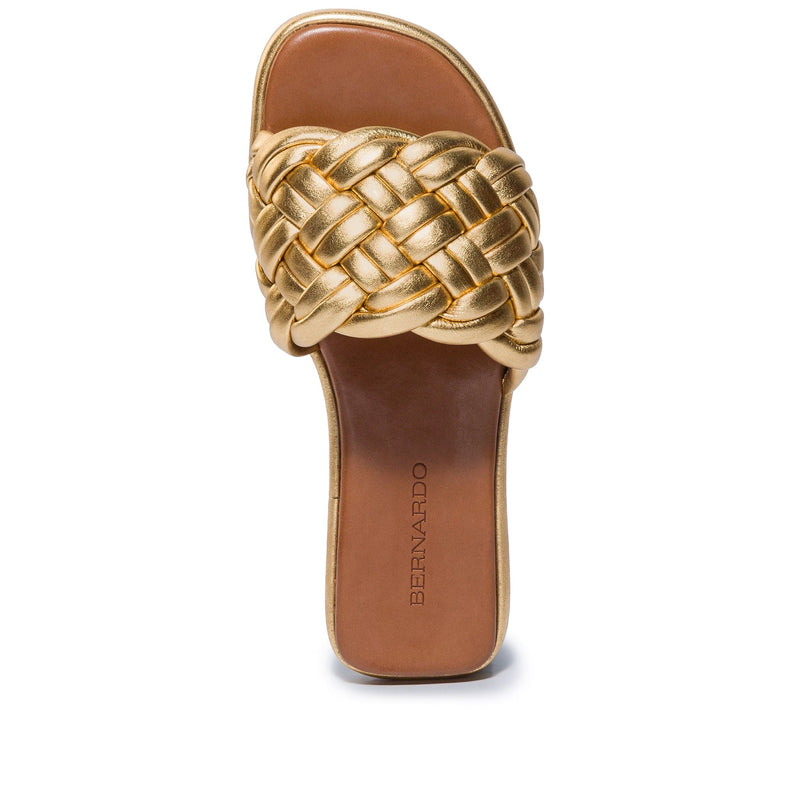 Gold Bernardo Troy Woven Women Slide Sandals | ARK3763TP