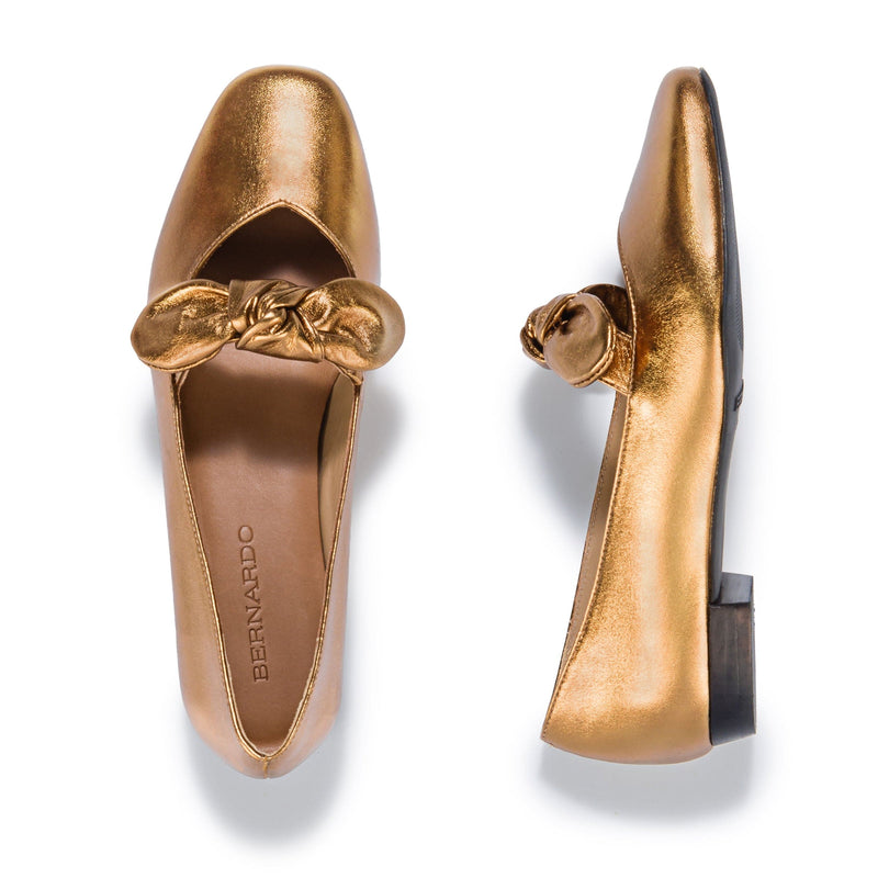 Gold Yellow Bernardo Emersyn Women Ballet Flats | EBC4984HO