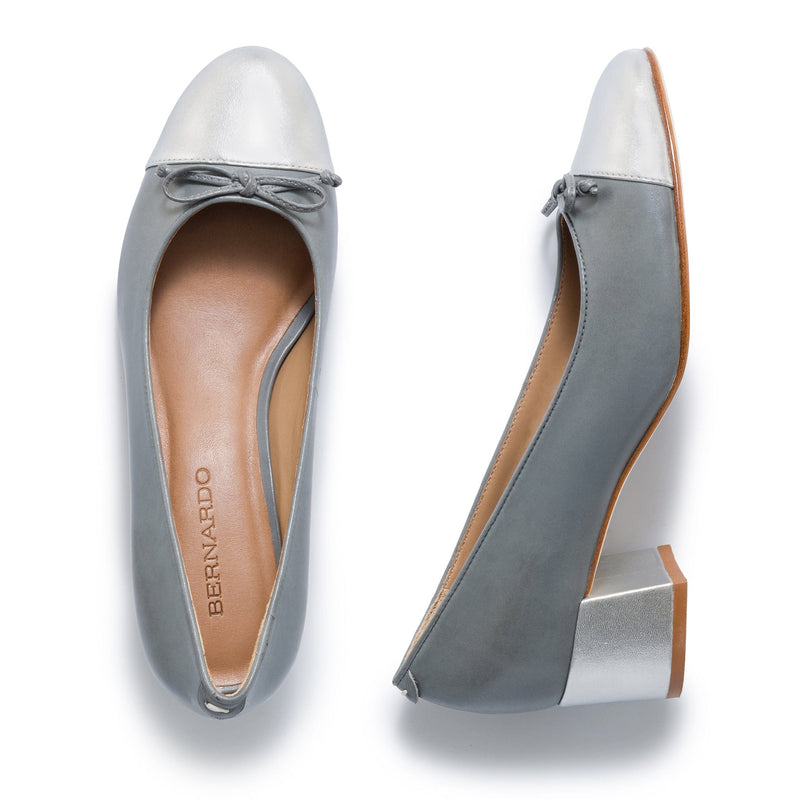 Grey Silver Bernardo Marisol Ballerina Women Pumps | SIT5235QE