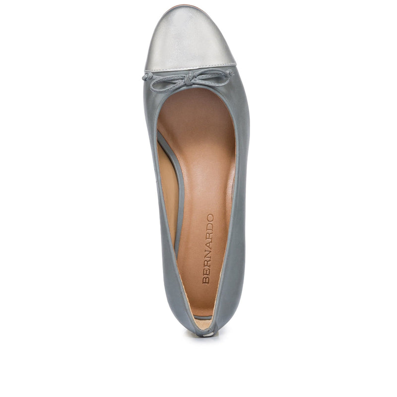 Grey Silver Bernardo Marisol Ballerina Women Pumps | SIT5235QE