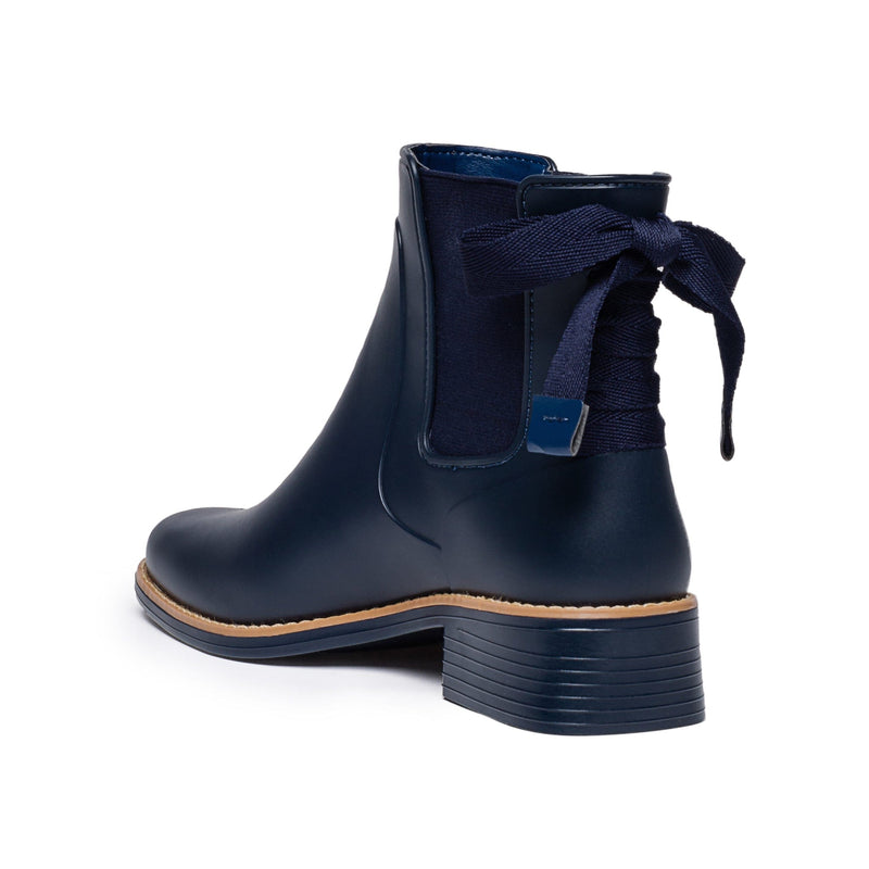 Navy Bernardo Briton Slip On Rain Women Chelsea Boots | PGU2165LX