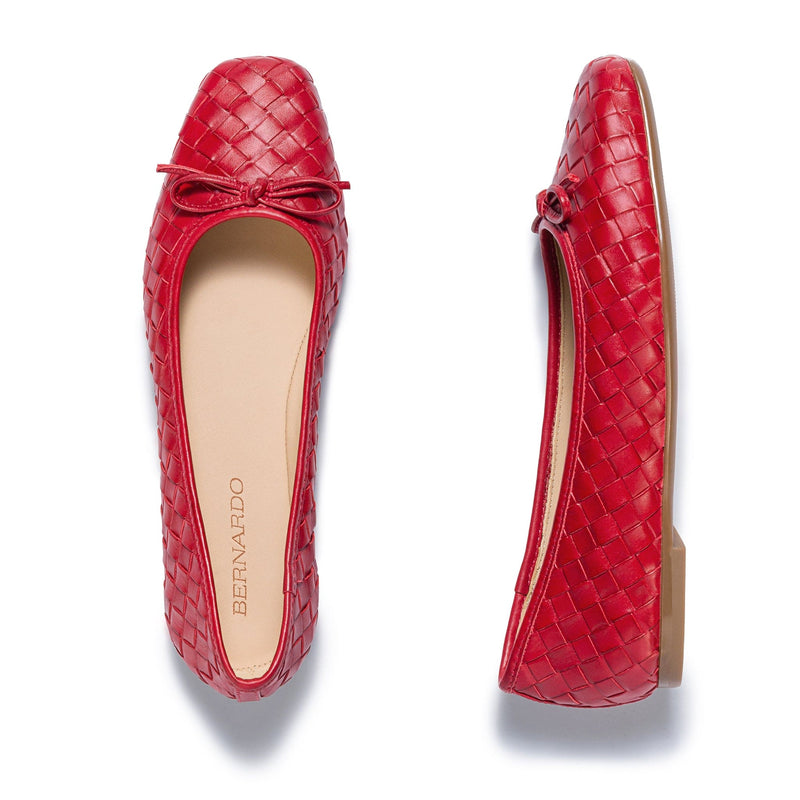 Red Bernardo Gwynn Woven Women Ballet Flats | QLG8881TP