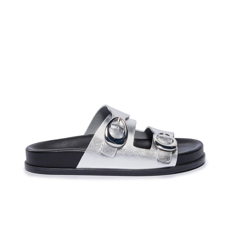 Silver Bernardo Evie Women Slide Sandals | WXN2322BA