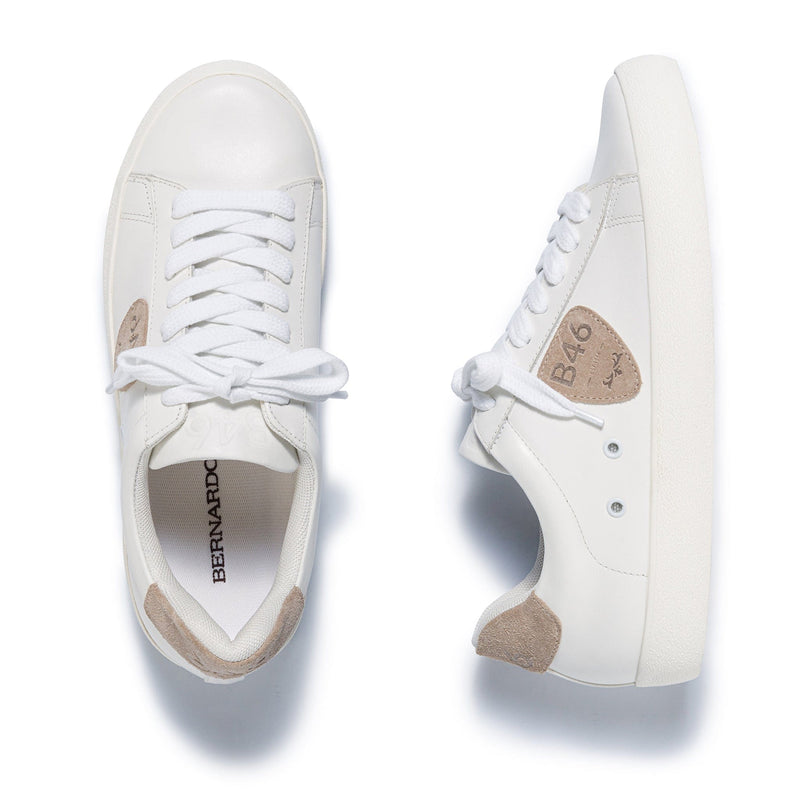 White Beige Bernardo Tatum Women Sneakers | OKC2330LH