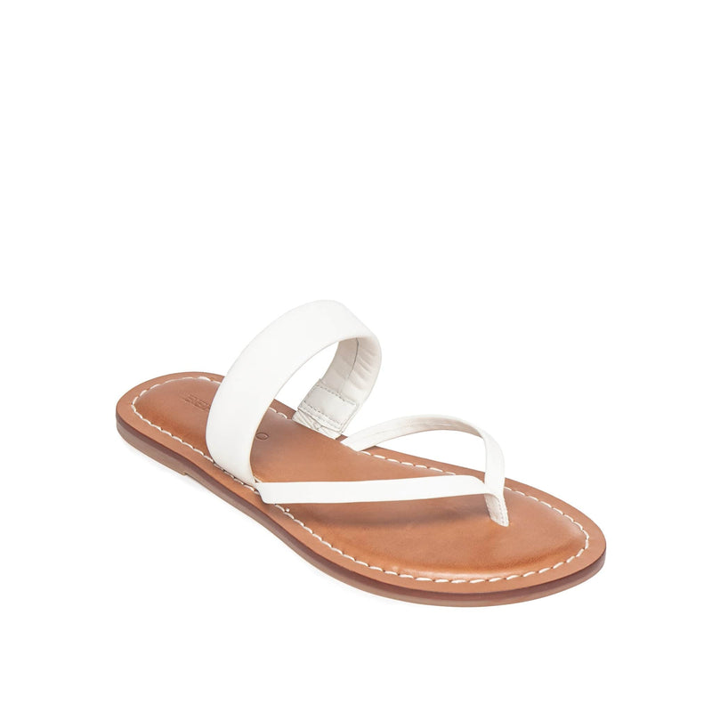 White Bernardo Leia Thong Women Flat Sandals | GXY2157UH