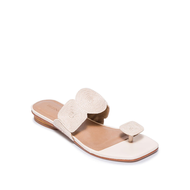 White Bernardo Palermo Raffia Women Slide Sandals | AJW947DC