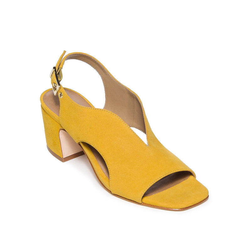 Yellow Bernardo Bedford Mid Women Heels Sandals | KPL5769UA